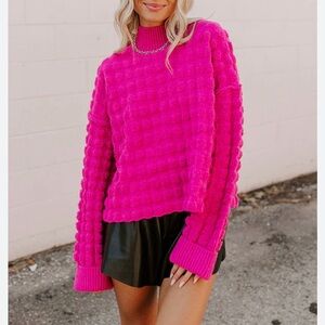 Never worn Vibrant Pink Textured Sweater